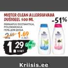 Allahindlus - MISTER CLEAN ALLERGIAVABA
DUŠIGEEL 500 ML