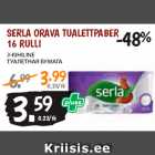 Allahindlus - SERLA ORAVA TUALETTPABER
16 RULLI