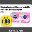 Allahindlus - Hügieenisidemed Libresse Invisible Ultra Thin normal Duopakk 20 tk