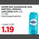 SOOME MUU ALKOHOOLNE JOOK HARTWALL ORIGINAL LONG DRINK 5,5% 0,5L