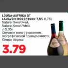 LÕUNA-AAFRIKA GT LAUAVEIN ROBERTSON 7,5% 0,75L Natural Sweet Red, Natural Sweet White