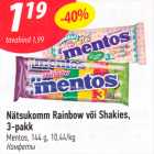 Nätsukomm Rainbow või Shakies, 3-pakk