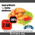 Allahindlus - Jaani grillvorst
1kg