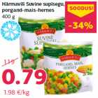 Härmavili Suvine supisegu,
porgand-mais-hernes
400 g