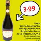 Allahindlus - Itaalia
kaitstud geograafilise
tähisega poolvahuvein
Borghesia Lambrusco
Rosso Frizzante