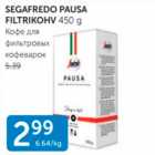 Allahindlus - SEGAFREDO PAUSA FILTRIKOHV 450 G