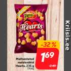 Maitsestatud
maisisnäkid
Hearts, 235 g