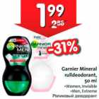 Allahindlus - Garnier Mineral rulldeodorant
Women,Invisible
Men,Extreme