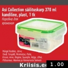 Allahindlus - Asi Collection säilituskarp 370 ml, kandiline, plast