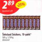 Šokolaad Snickers, 10-pakk* 500 g