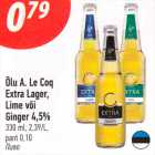 Õlu A. Le Coq
Extra Lager,
Lime või
Ginger 4,5%