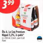 Allahindlus - Õlu A. Le Coq Premium
Nippel 5,2%, 6-pakk*