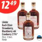 Liköör
Koch Elixir
Strawberry,
Blackberry või Cranberry 21%*