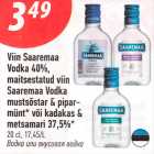 Viin Saaremaa
Vodka 40%,
maitsestatud viin Saaremaa Vodka mustsõstar & piparmünt* või kadakas & metsamari 37,5%*
20 cl, 17,45/L