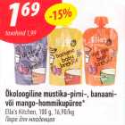 Ökoloogiline mustika-pirni-, banaani- või mango-hommikupüree*