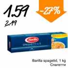 Allahindlus - Barilla spagetid, 1 kg