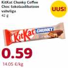 KitKat Chunky Coffee
Choc šokolaadibatoon
vahvliga
42 g