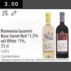 Allahindlus - Rumeenia lauavein Rose Sweet Red 11,5% või White, ll%,75cl