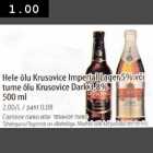 Allahindlus - Hele õlu Krusovice Imperial Lager 5% või tume õlu Krusovice Dark 3,8% 500ml
500 ml