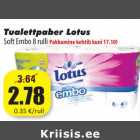 Allahindlus - Tualettpaber Lotus
Soft Embo 8 rulli P