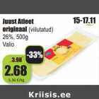 Allahindlus - Juust Atleet
originaal (viilutatud)
26%, 500g
Valio