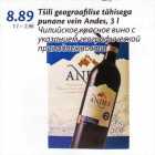 Allahindlus - Tšili geograafilise tähisega punane vein Andes, 3 l