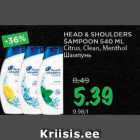 Allahindlus - HEAD & SHOULDERS ŠAMPOON 540 ML