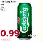 Carlsberg hele
õlu
5%
0,5 L