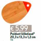 Puidust lõikelaud*
20,3 x 13,3 x 1,2 cm
1 tk