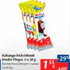 Allahindlus - Kakaoga biskviitkook Kinder Pingui, 4 x 30 g