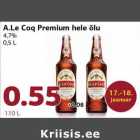 Allahindlus - A.Le Coq Premium hele õlu 4,7%  0,5 L