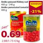 Allahindlus - Amiko punased Kidney oad
400 g / 240 g
Amiko purustatud tomatid
400 g