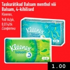 Allahindlus - Taskurätikud Balsam menthol või
Balsam, 4-kihilised