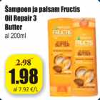 Šampoon ja palsam Fructis Oil Repair 3 Butter