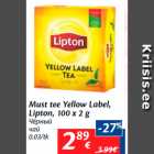 Allahindlus - Must tee Yellow Label,
Lipton, 100 x 2 g
