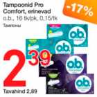 Allahindlus - Tampoonid Pro Comfort, erinevad