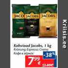 Allahindlus - Kohvioad Jacobs, 1 kg
Krönung; Espresso; Crema
