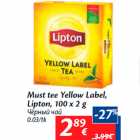 Allahindlus - Must tee Yellow Label,
Lipton, 100 x 2 g
