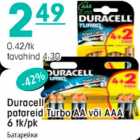 Allahindlus - Duracell patareid Turbo AA või AAA 6tk/pk