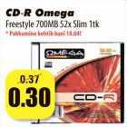 Allahindlus - CD R Omega -
Freestyle 700MB 52x Slim 1tk