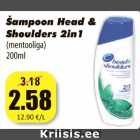 Allahindlus - Šampoon Head &
Shoulders 2in1
(mentooliga)
200ml