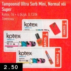 Tampoonid Ultra Sorb Mini, Normal või Super