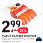 Maitselt mahedad grillvorstid