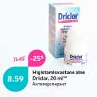 Allahindlus - Higistamisvastane aine
Driclor, 20 ml**
