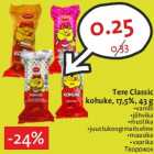 Allahindlus - Tere Classic
kohuke, 17,5%, 43 g
•vanilli
•jõhvika
•mustika
•juustukoogimaitseline
•maasika
•vaarika