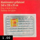 Alumiiniumist grillalused
340 x 230 x 20 cm