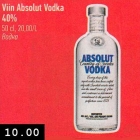 Viin Absolut Vodka
40%
50 cl, 20,00/L