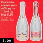 Prantsusmaa
vahuvein Veuve
du Vernay Ice
11% või Ice
Rose 11,5%
75 cl, 6,67/L 