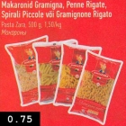 Allahindlus - Makaronid Gramigna, Penne Rigate,
Spirali Piccole või Gramignone Rigato