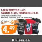 Allahindlus - T-SÄRK MEESTELE L–6XL,
NAISTELE S–2XL, NOORUKITELE S–XL